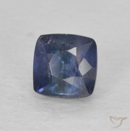 Zafiro Azul noche natural de 0.84 ct, Forma Cojín, VS-SI