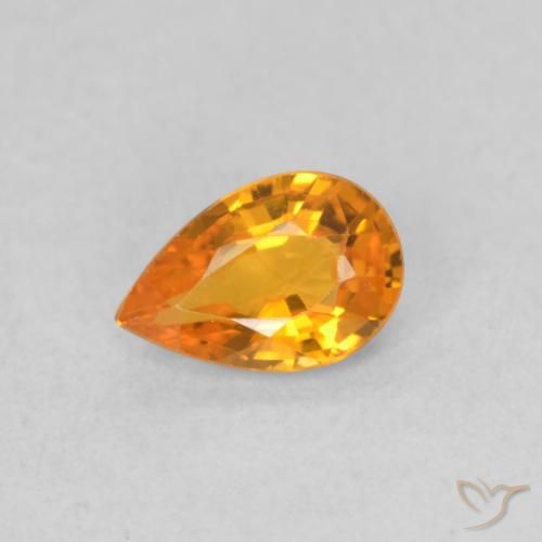 0.48ct Natural Naranja claro Zafiro, En forma de pera, VVS-VS