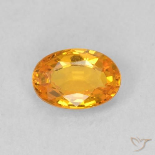 0.63ct Natural Naranja albaricoque Zafiro, Ovalada, VVS-VS