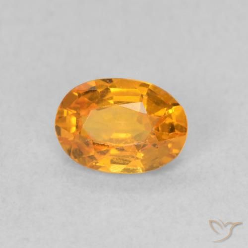 Zafiro Naranja medio natural de 0.62 ct, Ovalada, VVS-VS