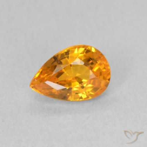 0.62ct Natural Naranja albaricoque Zafiro, En forma de pera, VVS-VS