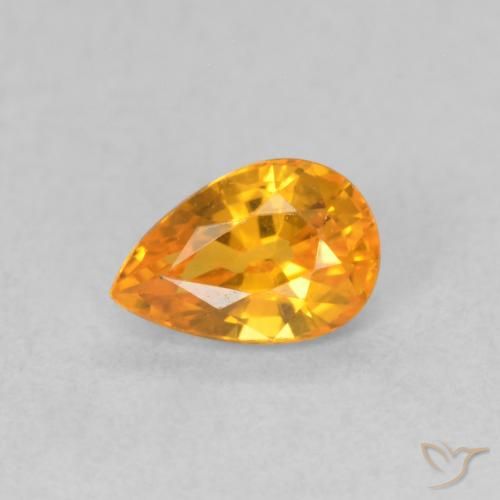 0.59ct Natural Naranja claro Zafiro, En forma de pera, VVS-VS