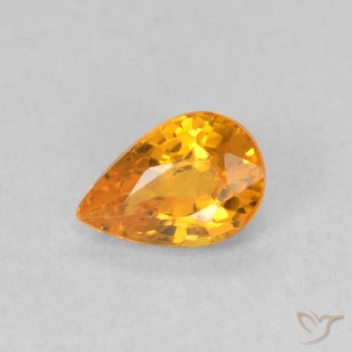 0.59ct Natural Naranja claro Zafiro, En forma de pera, VVS-VS