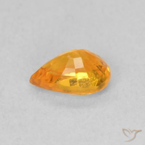 Zafiro Naranja claro natural de 0.59 ct, En forma de pera, VVS-VS