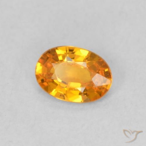 Zafiro Naranja claro natural de 0.50 ct, Ovalada, VVS-VS