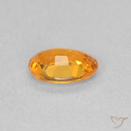 Zafiro Naranja claro natural de 0.50 ct, Ovalada, VVS-VS