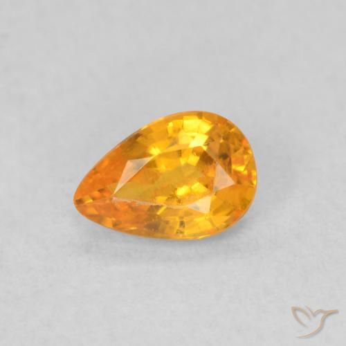 0.49ct Natural Naranja claro Zafiro, En forma de pera, VVS-VS