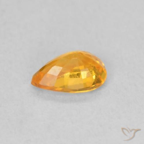 Zafiro Naranja claro natural de 0.49 ct, En forma de pera, VVS-VS