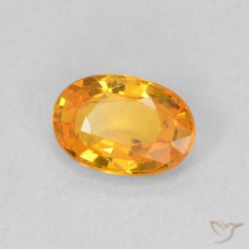 Zafiro Naranja claro natural de 0.66 ct, Ovalada, VVS-VS
