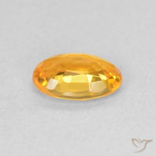 Zafiro Naranja claro natural de 0.66 ct, Ovalada, VVS-VS