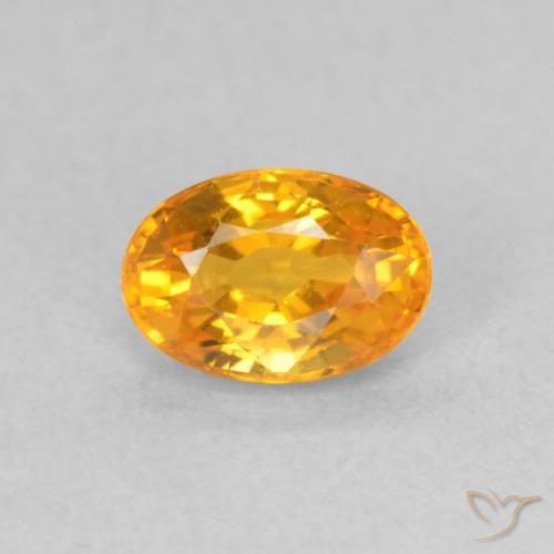 0.74ct Natural Naranja claro Zafiro, Ovalada, VVS-VS