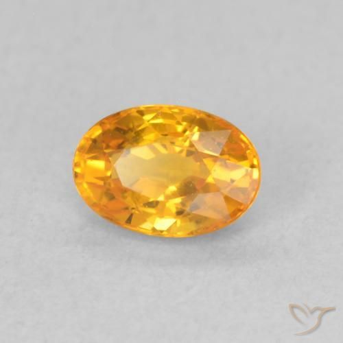 Zafiro Naranja claro natural de 0.74 ct, Ovalada, VVS-VS