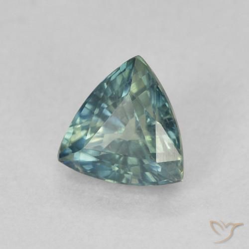 Zafiro Teal Blue natural de 0.73 ct, Trillón, VS