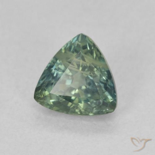 Zafiro Verde azul natural de 0.79 ct, Trillón, VS