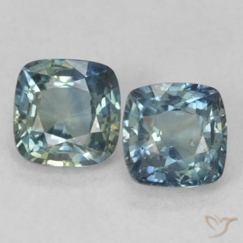1.58ctw Natural Azul verdoso Zafiro, Forma Cojín, VS