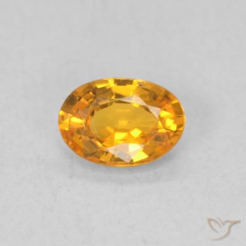 Zafiro naranja suelto de 0,52 quilates, talla ovalada de 5,8 x 4,1 mm, procedente de Tanzania, Photo A