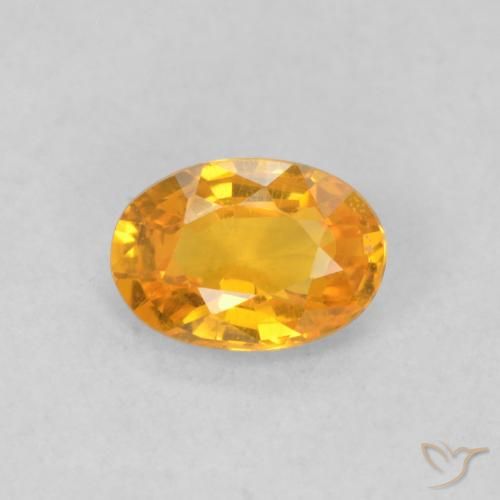 0.62ct Natural Naranja albaricoque Zafiro, Ovalada, VS