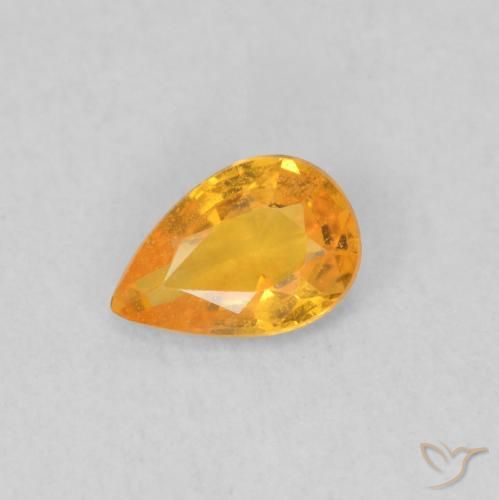 0.45ct Natural Naranja medio Zafiro, En forma de pera, VS