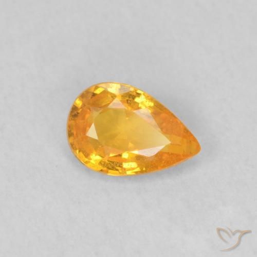 Zafiro Naranja medio natural de 0.45 ct, En forma de pera, VS
