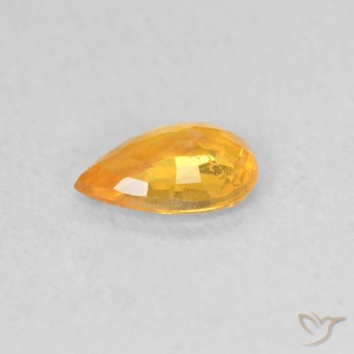 Zafiro Naranja medio natural de 0.45 ct, En forma de pera, VS