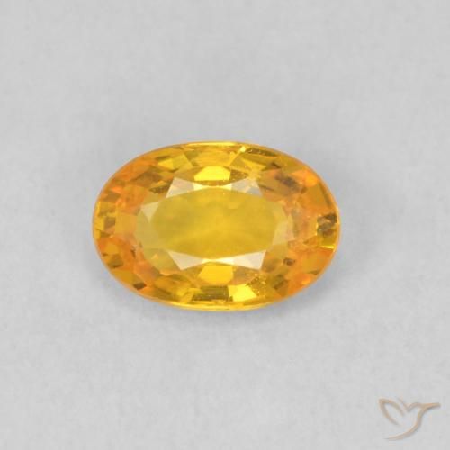 0.59ct Natural Naranja claro Zafiro, Ovalada, VS