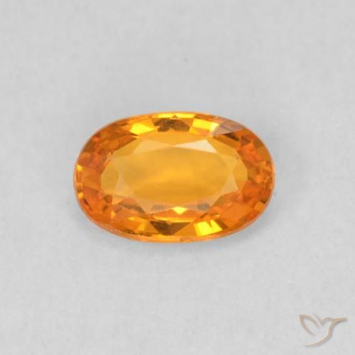 0.58ct Natural Naranja medio Zafiro, Ovalada, VVS-VS