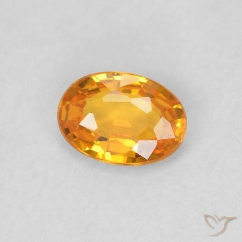 Zafiro Naranja claro natural de 0.52 ct, Ovalada, VVS-VS