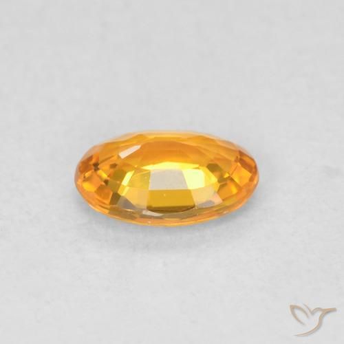 Zafiro Naranja claro natural de 0.52 ct, Ovalada, VVS-VS