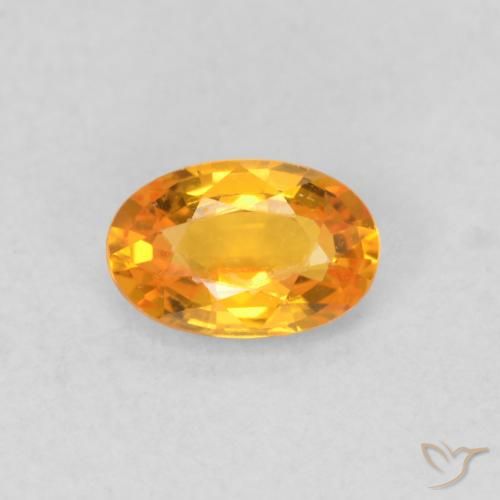 0.54ct Natural Naranja claro Zafiro, Ovalada, VVS-VS