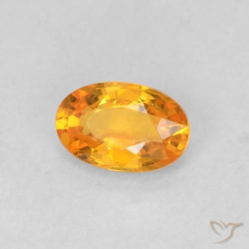 Zafiro Naranja claro natural de 0.54 ct, Ovalada, VVS-VS