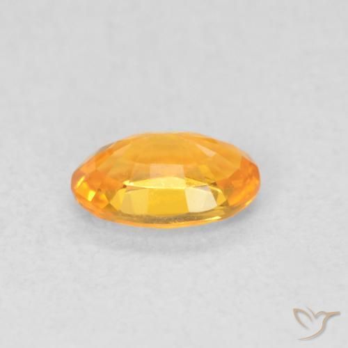 Zafiro Naranja claro natural de 0.54 ct, Ovalada, VVS-VS