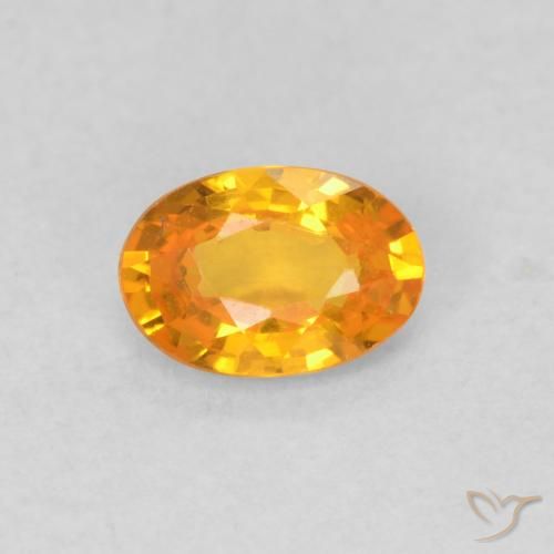 0.61ct Natural Naranja claro Zafiro, Ovalada, VVS-VS