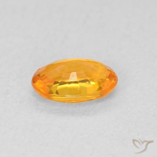 Zafiro Naranja claro natural de 0.61 ct, Ovalada, VVS-VS