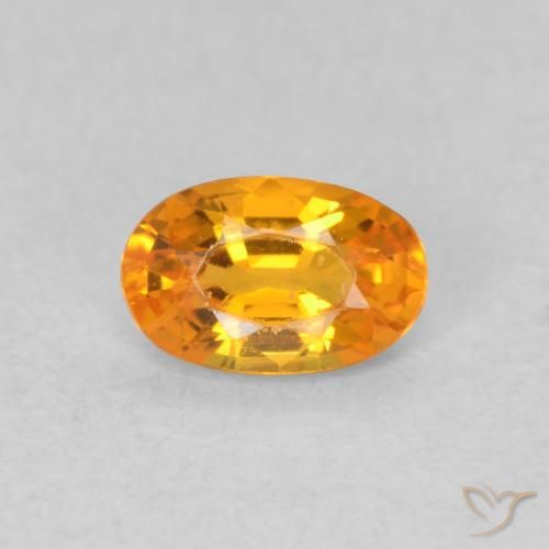 0.59ct Natural Naranja claro Zafiro, Ovalada, VVS-VS