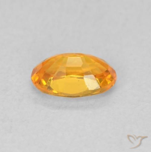 Zafiro Naranja claro natural de 0.59 ct, Ovalada, VVS-VS