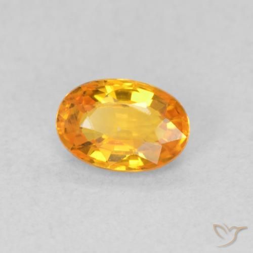 Zafiro Naranja claro natural de 0.55 ct, Ovalada, VVS-VS