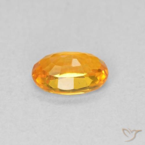 Zafiro Naranja claro natural de 0.55 ct, Ovalada, VVS-VS