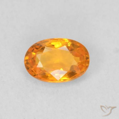 0.55ct Natural Naranja medio Zafiro, Ovalada, VVS-VS, Photo A