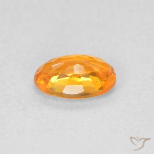 Zafiro Naranja medio natural de 0.55 ct, Ovalada, VVS-VS