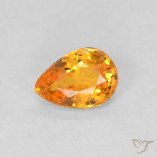 0.54ct Natural Naranja claro Zafiro, En forma de pera, VVS-VS
