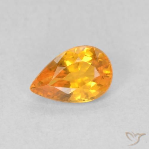 0.56ct Natural Naranja claro Zafiro, En forma de pera, VVS-VS