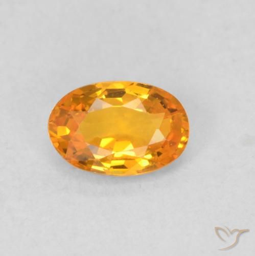 0.56ct Natural Naranja claro Zafiro, Ovalada, VVS-VS