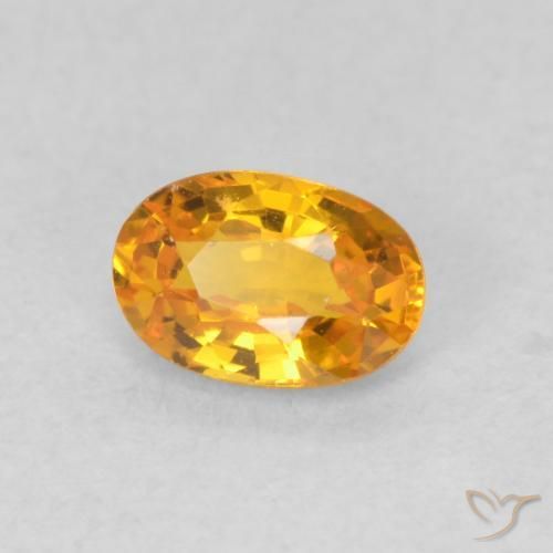 Zafiro Naranja claro natural de 0.70 ct, Ovalada, VVS-VS