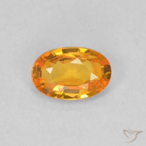 0.50ct Natural Naranja albaricoque Zafiro, Ovalada, VVS-VS