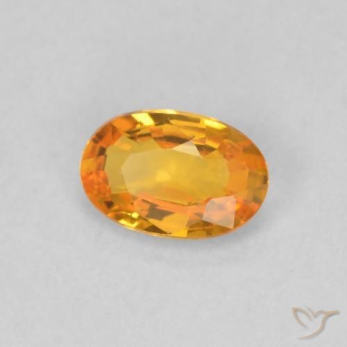 Zafiro Naranja albaricoque natural de 0.50 ct, Ovalada, VVS-VS