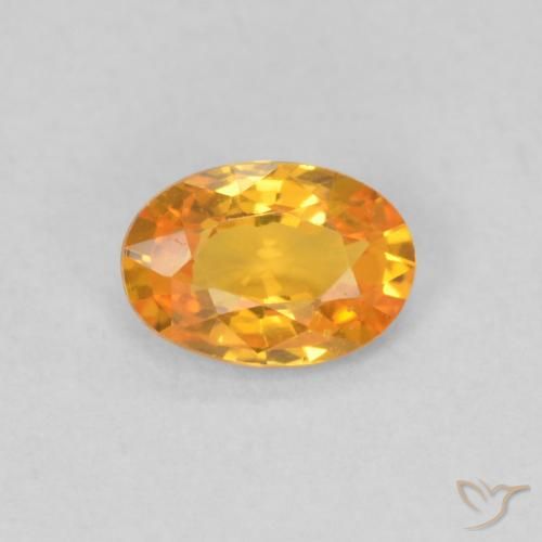 0.51ct Natural Naranja albaricoque Zafiro, Ovalada, VVS-VS