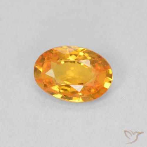 Zafiro Naranja albaricoque natural de 0.51 ct, Ovalada, VVS-VS