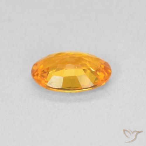 Zafiro Naranja albaricoque natural de 0.51 ct, Ovalada, VVS-VS
