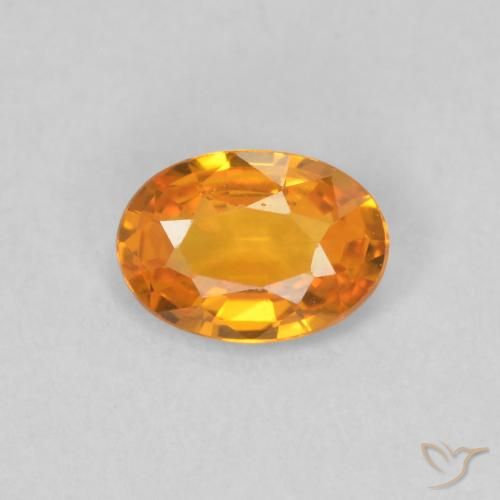0.49ct Natural Naranja claro Zafiro, Ovalada, VVS-VS