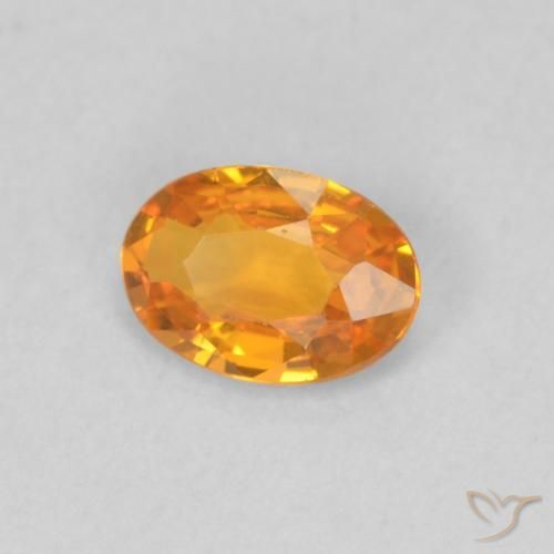 Zafiro Naranja claro natural de 0.49 ct, Ovalada, VVS-VS